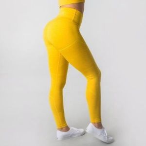 Alphalete Revival R6 Leggings Yellow Small